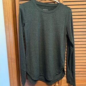 Athleta uptempo long sleeve Small top Dark Grey/ Green